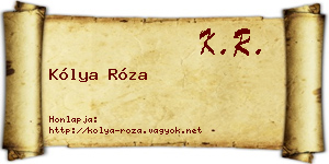 Kólya Róza névjegykártya